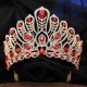 High Quality Crystal Red Crown Butterfly Bridal Wedding Rhinestone Tiara Alloy Princess Party Prom Hair Accessories Jewelry