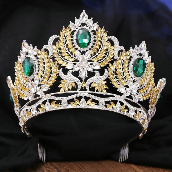 High Quality Luxury Large Crystal Crown Alloy Rhinestone Tiara For Women Bridal Wedding Party Diadem Hair Accessories Jewelry