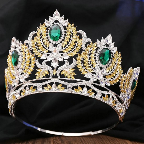 High Quality Luxury Large Crystal Crown Alloy Rhinestone Tiara For Women Bridal Wedding Party Diadem Hair Accessories Jewelry