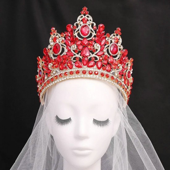 Korean Luxury High Quality Crystal Crown Rhinestone Tiara Prom Princess Bridal Wedding Party Headdress Hair Accessories Jewelry