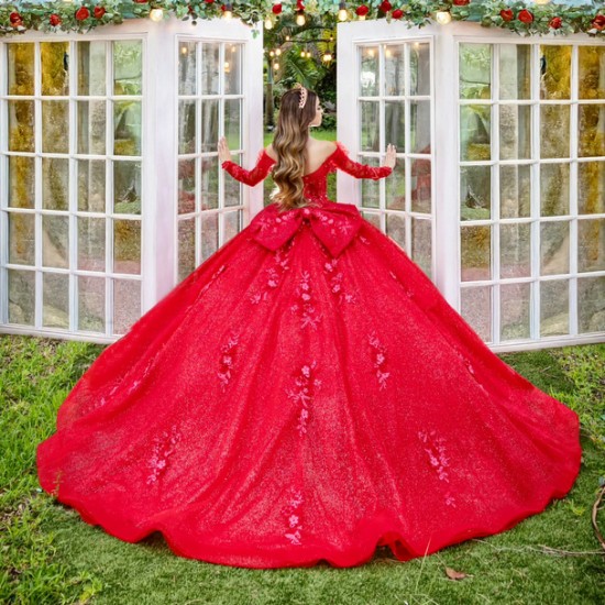 Long Sleeve Ball Gown Red Quinceanera Dresses Vestidos De 15 Quinceanera Sweetheart Neck Party Gown Customized