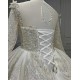 Long Sleeve Bridal Dress 2024 Sequin White Ivory Fashion Sexy Ball Gown Wedding Dresses for Brides Plus Size