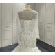 Long Sleeve Bride Gown Pearl Mermaid Wedding Dresses Women robe de mariee With Detachable Train