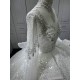 Long Sleeve High Neck Vestido De Novia Princess Bridal Gown Crystal Ball Gown Sequin Wedding Dresses