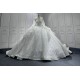 Long Sleeve High Neck Vestido De Novia Princess Bridal Gown Crystal Ball Gown Sequin Wedding Dresses