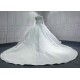 Long Sleeve Pearl Wedding Dresses Scoop Neck Bridal Gowns Women Vestidos De Novia