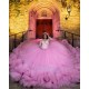 Long Sleeve Pink Quinceanera Dresses Ruffled Sweet 16 Dresses Lace Appliques Ball Gown Customized