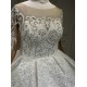 Long Sleeve Sequin Bridal Gown Lace Appliques Wedding Dresses Floor Length Bride Dress for Women Vestidos De Novia