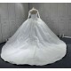 Long Sleeve Vestido De Noiva Scoop Neck Ball Gown Wedding Dresses Crystal Bridal Gowns