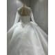 Long Sleeve Vestido De Novia Sequin Wedding Dresses Scoop Neck Custom Made Bridal Dress