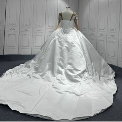 Long Sleeve Vestidos De Noiva 2024 Ball Gown Wedding Dress Appliques Princess Satin Wedding Gown