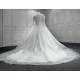 Long Sleeve Wedding Dress Ball Gown Lace Appliques High Neck Tulle Bridal Gown Robe Mariage