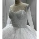 Long Sleeve Wedding Dress Plus Size Robe De Mariee 2024 Pearl Bridal Gowns Vestido De Noiva