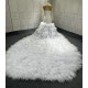 Long Sleeve Wedding Dress Princess Vestido de noive Ruffled Bride Dress Crystal Custom Made Women Dress