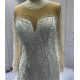 Long Sleeve Wedding Dress Princess Vestido de noive Ruffled Bride Dress Crystal Custom Made Women Dress