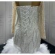 Long Sleeve Wedding Dress Princess Vestido de noive Ruffled Bride Dress Crystal Custom Made Women Dress