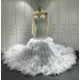 Long Sleeve Wedding Dress Princess Vestido de noive Ruffled Bride Dress Crystal Custom Made Women Dress