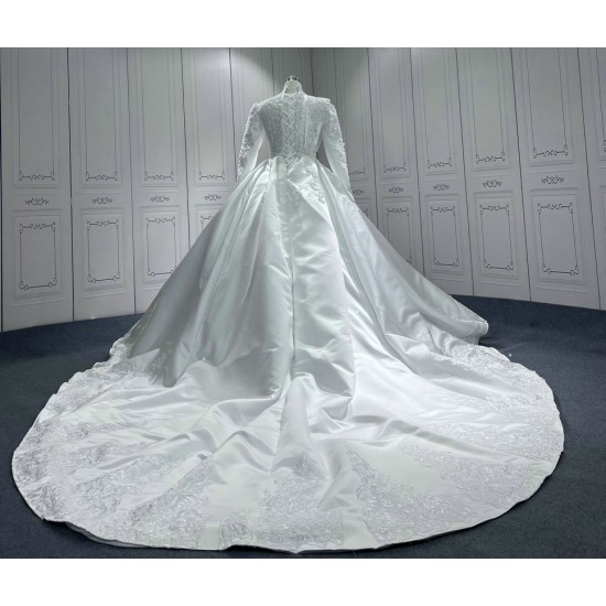 Long Sleeve Wedding Dresses 2024 Lace Appliques Princess Bride Gown Vestido De Noiva