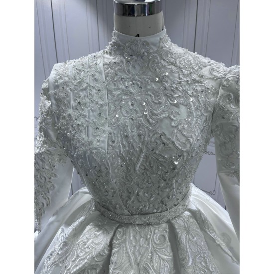 Long Sleeve Wedding Dresses 2024 Lace Appliques Princess Bride Gown Vestido De Noiva