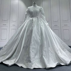 Long Sleeve Wedding Dresses 2024 Lace Appliques Princess Bride Gown Vestido De Noiva