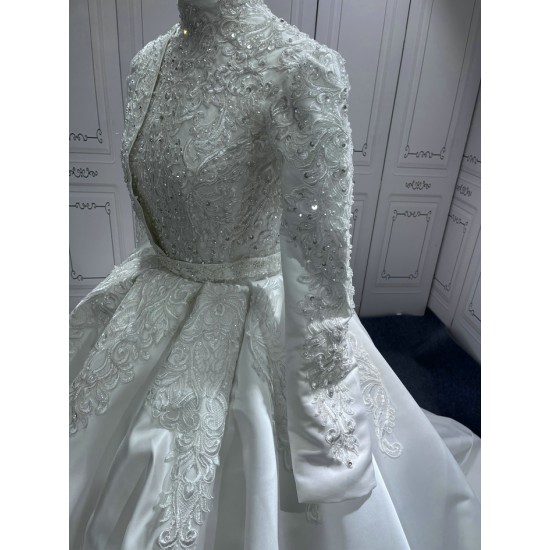 Long Sleeve Wedding Dresses 2024 Lace Appliques Princess Bride Gown Vestido De Noiva