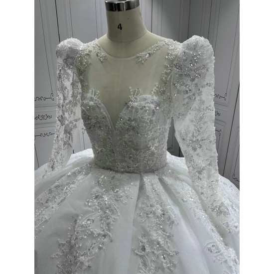 Long Sleeve Wedding Dresses Ball Gown Bridal Dresses Sequin vestido de novia