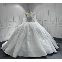 Long Sleeve Wedding Dresses Ball Gown Bridal Dresses Sequin vestido de novia