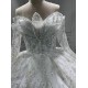 Long Sleeve Wedding Dresses Ball Gown Bride Dress Crystal Strapless Bridal Gowns vestidos de novia