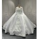 Long Sleeve Wedding Dresses Lace Appliques Ball Gown Bridal Gowns Wedding Gowns vestido de noiva