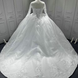 Long Sleeve Wedding Dresses Lace Appliques Ball Gown Bridal Gowns robe de soiree