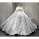 Long Sleeve Wedding Dresses Lace Appliques Bridal Gowns Ball Gown Sweep Train vestido de noiva