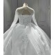 Long Sleeve Wedding Dresses Lace Appliques Wedding Gowns Custom Made Ball Gown Bridal Gowns