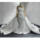 Long Sleeve Wedding dresses Lace up Crystal Bridal Gowns Two In One Vestidos de novia