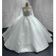 Long Sleeves Wedding Dress Crystal Pearl Bridal Gown Floor Length Bridal Dress Vestido De Novia