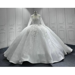 Long Sleeves Wedding Dresses Plus Size Halter Neck Applique Bridal Gowns Vestido De Novia