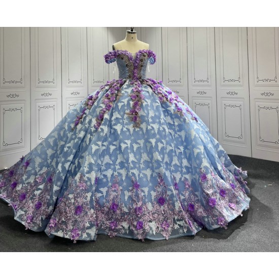 Luxury Ball Gown Multi Quinceanera Dresses 2024 3D Flowers Sweetheart Party Prom Gown Vestidos De 15 Anos