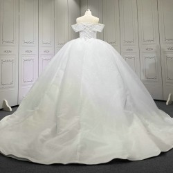 Luxury Ball Gown Tulle Sweetheart Wedding Dresses 2024 Strapless Floor Length Vestido de Novia Bridal Gowns