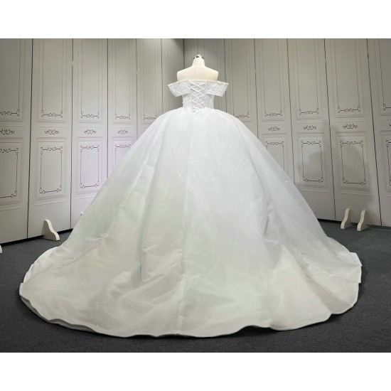 Luxury Ball Gown Tulle Sweetheart Wedding Dresses 2024 Strapless Floor Length Vestido de Novia Bridal Gowns