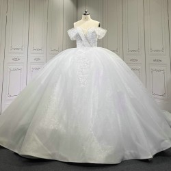 Luxury Ball Gown Tulle Sweetheart Wedding Dresses 2024 Strapless Floor Length Vestido de Novia Bridal Gowns