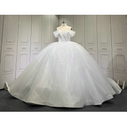 Luxury Ball Gown Tulle Sweetheart Wedding Dresses 2024 Strapless Floor Length Vestido de Novia Bridal Gowns