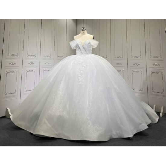 Luxury Ball Gown Tulle Sweetheart Wedding Dresses 2024 Strapless Floor Length Vestido de Novia Bridal Gowns