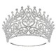 Luxury Baroque Bridal Headwear Green Women Wedding Dress Crown Big Crystal Tiaras Miss Universe Pageant Hair Accessories Diadem