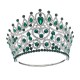 Luxury Baroque Bridal Headwear Green Women Wedding Dress Crown Big Crystal Tiaras Miss Universe Pageant Hair Accessories Diadem