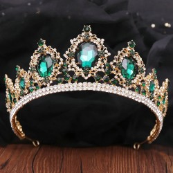 Luxury Baroque Crown Crowns Retro Headwear Bridal Wedding Rhinestone Tiaras Jewelry Alloy Diadem Hair Accessories Decoration