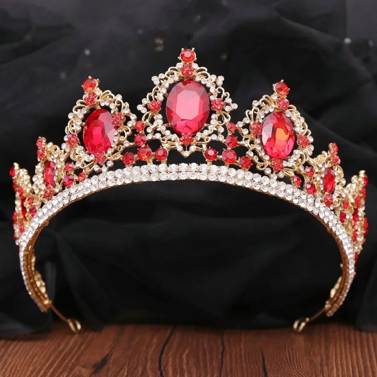 Luxury Baroque Crown Crowns Retro Headwear Bridal Wedding Rhinestone Tiaras Jewelry Alloy Diadem Hair Accessories Decoration