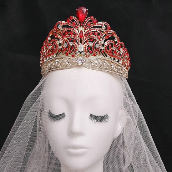 Luxury Big Crowns Miss Universe Diadem Rhinestone Tiara Pageant Full Circle Large Crown Bridal Wedding Party Hair Accessories