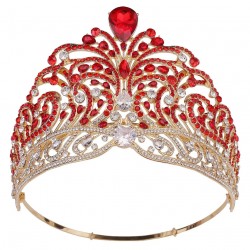 Luxury Big Crowns Miss Universe Diadem Rhinestone Tiara Pageant Full Circle Large Crown Bridal Wedding Party Hair Accessories