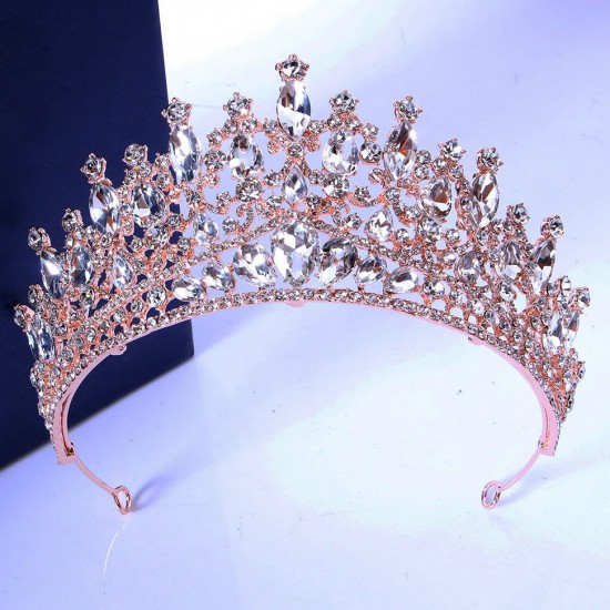 Luxury Blue Crystal Bridal Tiaras And Crowns For Women Bride Party Rhinestone Prom Diadem Wedding Bridal Hair Accessories Jewely