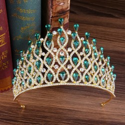 Luxury Bridal Crystal Crown Vintage Baroque Rhinestone Tiara Wedding Hair Accessories Priencess Headpiece Hair Jewelry