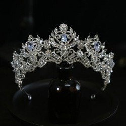 Luxury Bridal Tiara Hair Crown Wedding Hair Accessories For Women Silver Color Rhinestone Crystal Bride Crown And Tiara Headwear